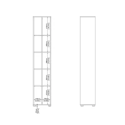 Libreria Dtedesc, 34x41 h205 cm, Rovere e Bianco<Dmora Shop