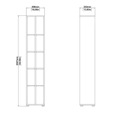 Libreria Dtedesc, 34x41 h205 cm, Rovere e Bianco<Dmora Shop