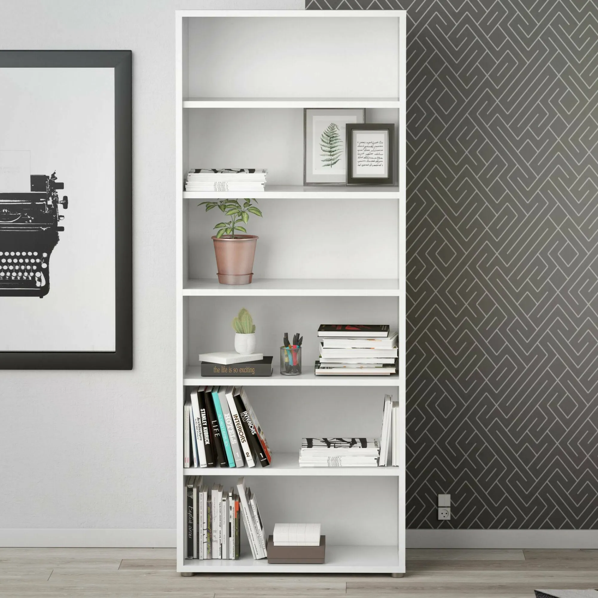 Libreria Dtenton, 89x40 h222 cm,<Dmora Outlet