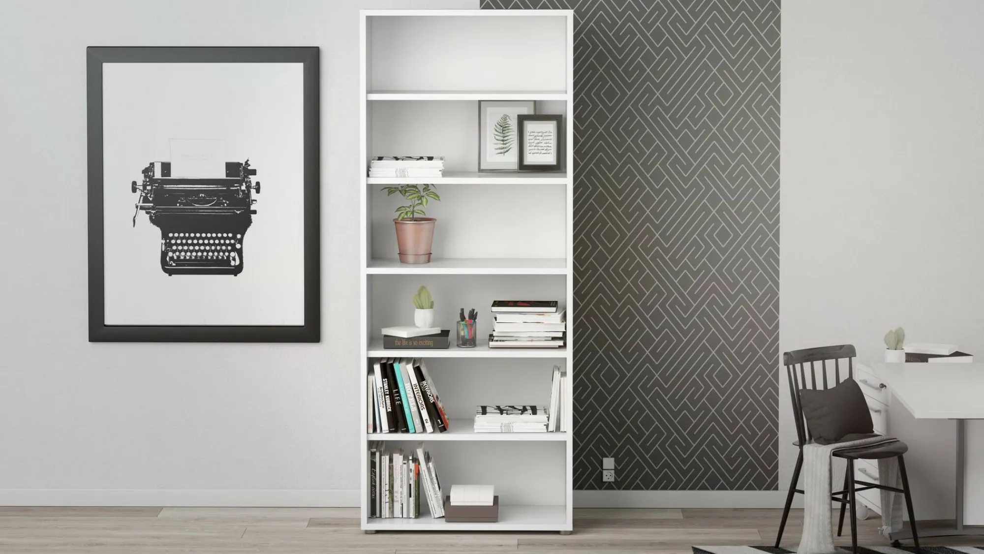 Libreria Dtenton, 89x40 h222 cm,<Dmora Outlet