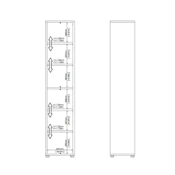 Libreria Dtern, 40x47 h222 cm,<Dmora Cheap