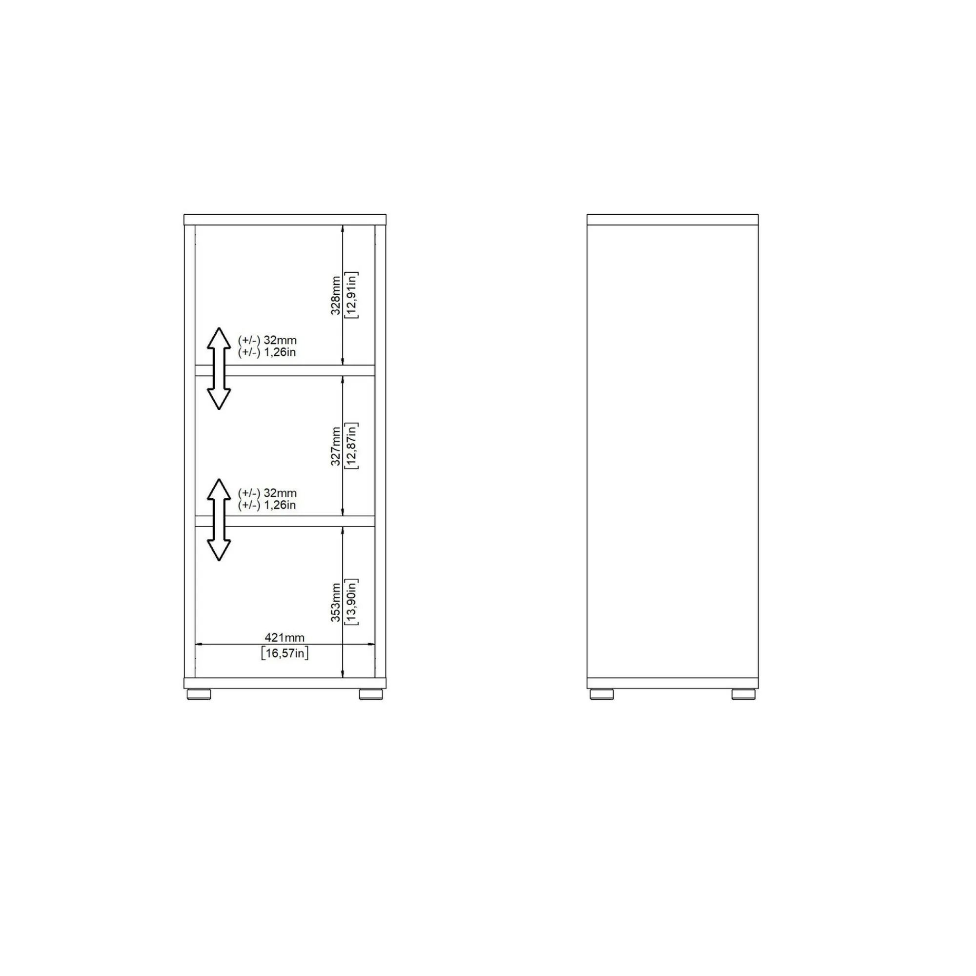 Libreria Dterzi, 40x47 h113 cm,<Dmora Hot