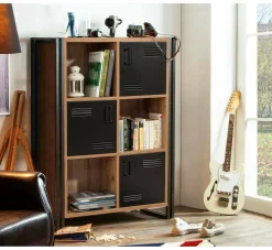 Libreria Ercolina, Quercia e Nero, 89x35h127 cm<Dmora Best Sale