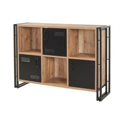 Libreria Ercolina, Quercia e Nero, 126x35h89 cm<Dmora Fashion