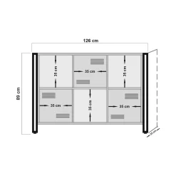 Libreria Ercolina, Quercia e Nero, 126x35h89 cm<Dmora Fashion