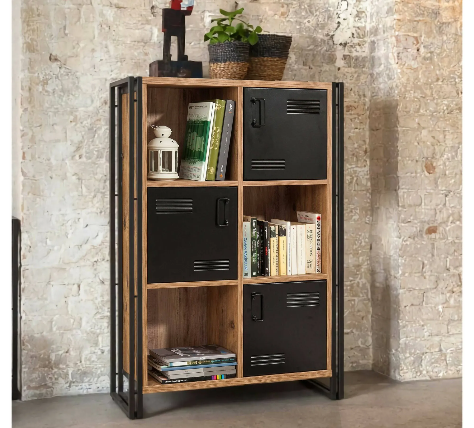 Libreria Ercolina, Quercia e Nero, 89x35h127 cm<Dmora Best Sale