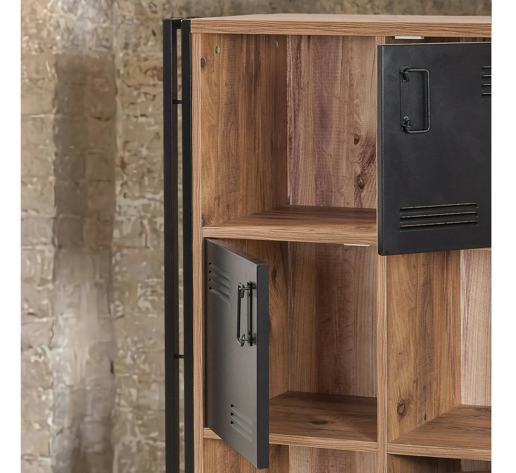 Libreria Ercolina, Quercia e Nero, 89x35h127 cm<Dmora Best Sale