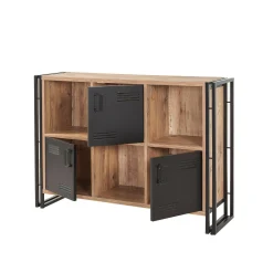 Libreria Ercolina, Quercia e Nero, 126x35h89 cm<Dmora Fashion