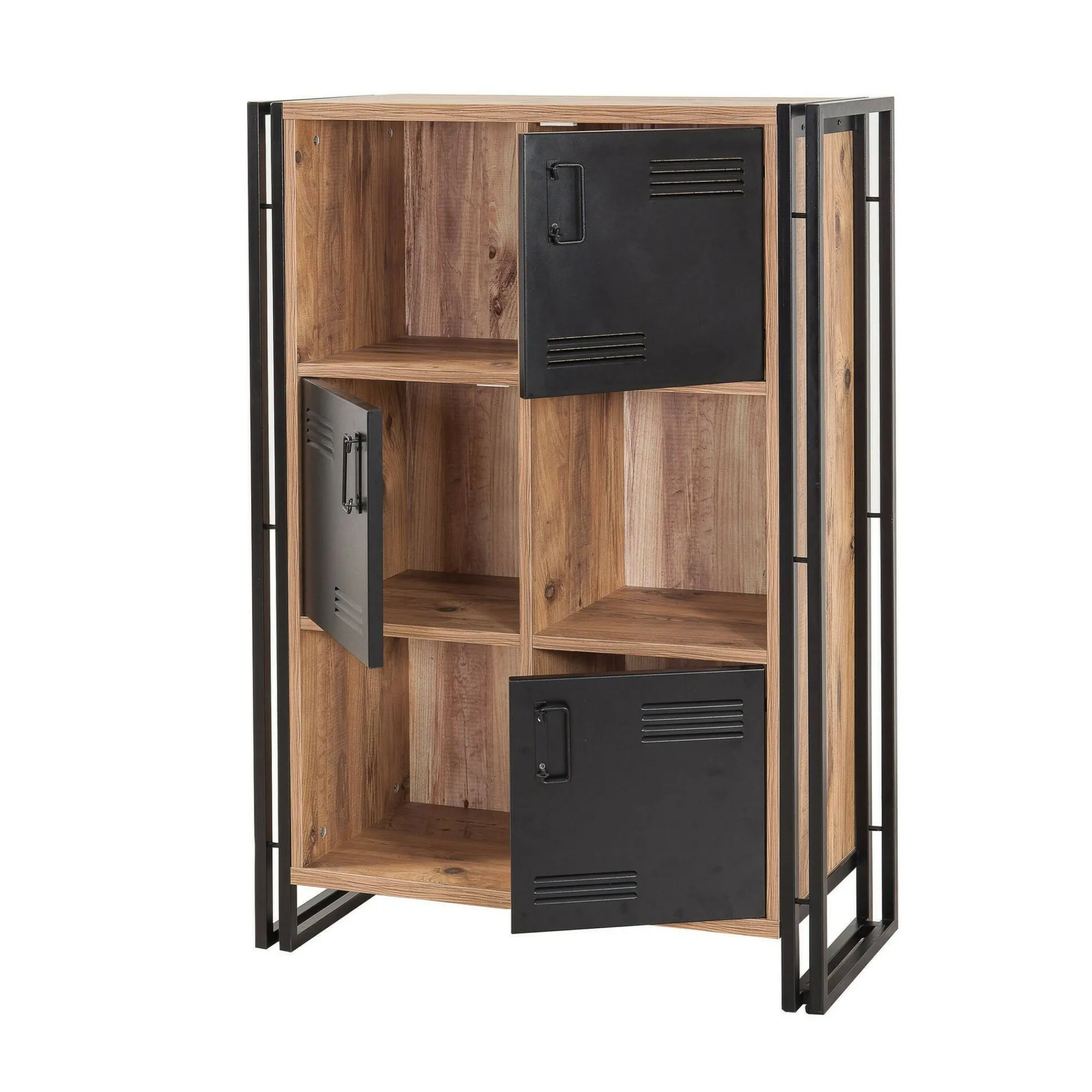 Libreria Ercolina, Quercia e Nero, 89x35h127 cm<Dmora Best Sale