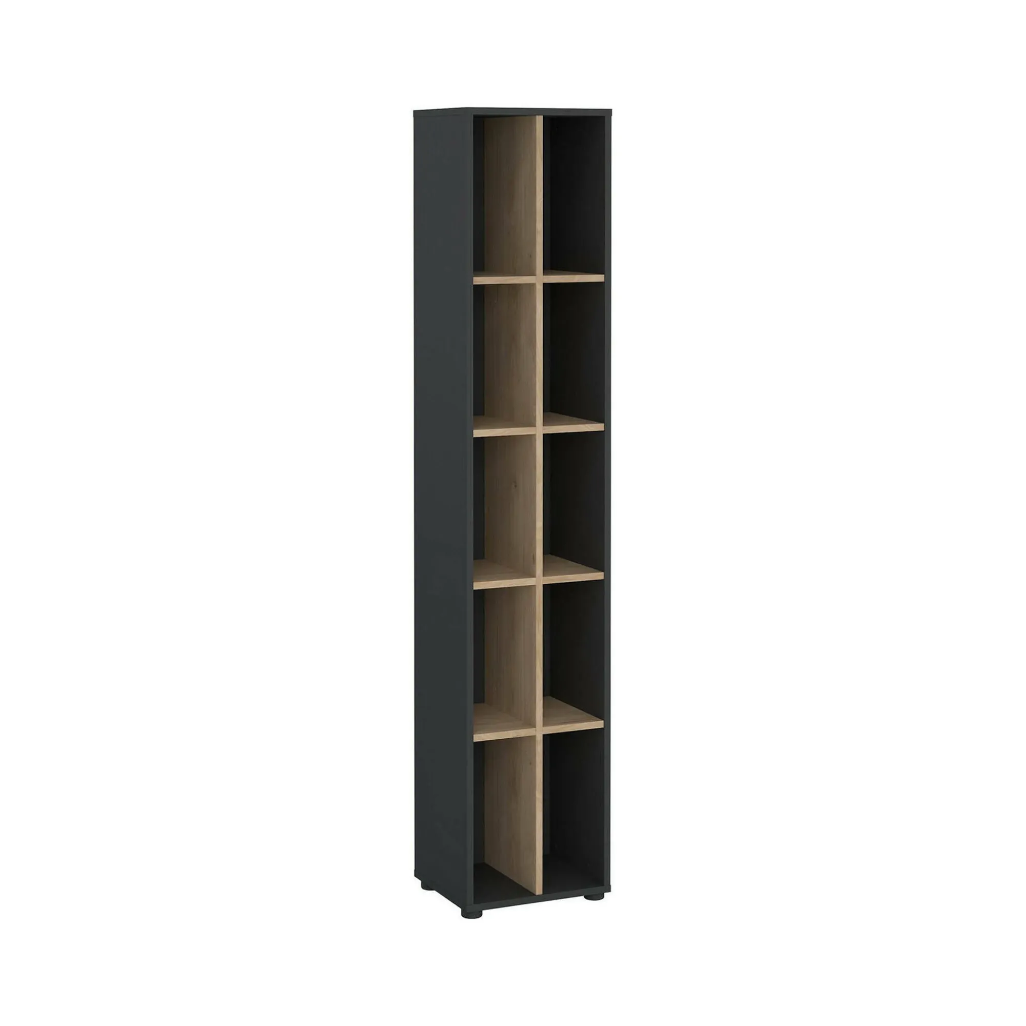 Libreria Erevan, 34x41 h205 cm, Rovere e Grigio<Dmora Sale