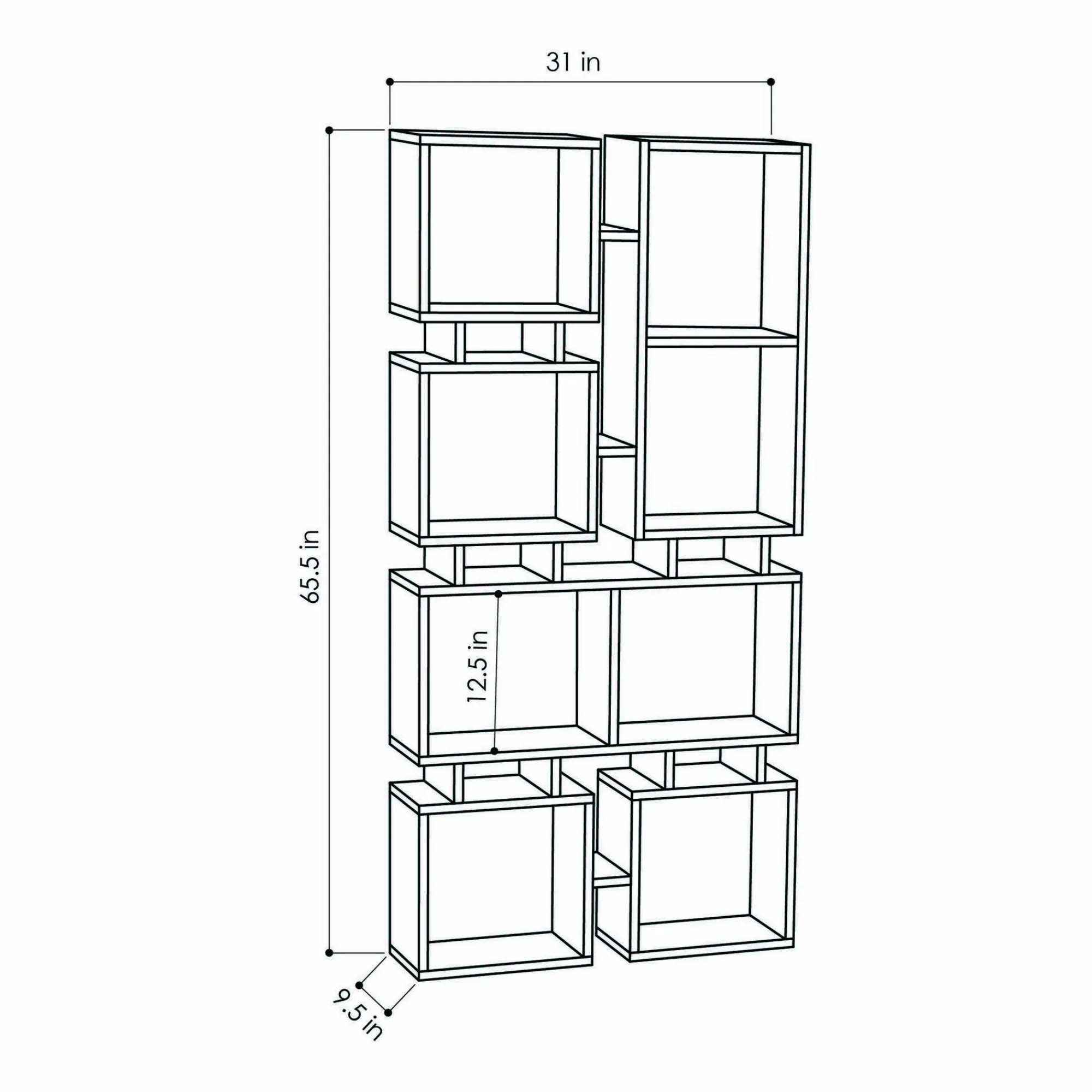 Libreria Erin, 79x24 h167 cm,<Dmora Outlet