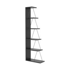 Libreria Erminia, 50x22h150 cm, Antracite e Nero<Dmora Store