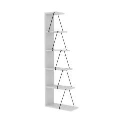 Libreria Erminia, 50x22h150 cm, Bianco e Nero<Dmora Discount