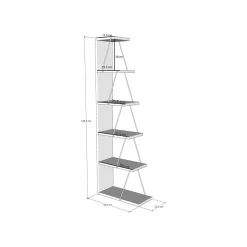 Libreria Erminia, 50x22h150 cm, Bianco e Nero<Dmora Discount
