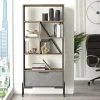 Libreria Fabrice, 76x45 h161 cm, Marrone e Grigio<Dmora Store