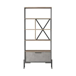 Libreria Fabrice, 76x45 h161 cm, Marrone e Grigio<Dmora Store