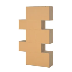Libreria Flavie, Scaffale da ufficio, Mobile portalibri, Biblioteca, 32x96 h166 cm, Rovere e Bianco<Dmora Fashion