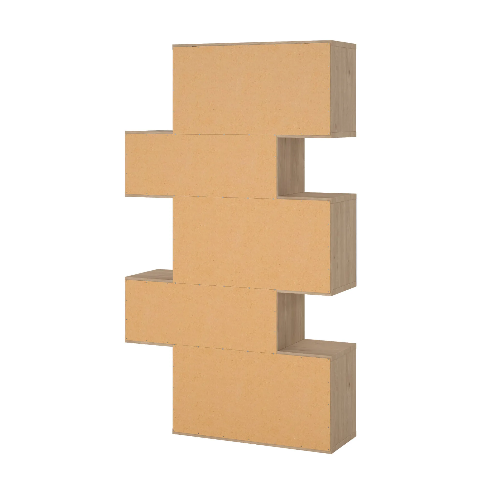 Libreria Flavie, Scaffale da ufficio, Mobile portalibri, Biblioteca, 32x96 h166 cm, Rovere e Bianco<Dmora Fashion