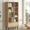 Libreria Gerusalem, 84x30 h176 cm, Noce e Quercia<Dmora Best Sale