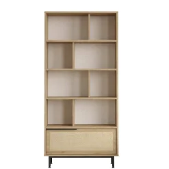 Libreria Gerusalem, 84x30 h176 cm, Noce e Quercia<Dmora Best Sale