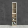 Libreria Greg, 28x41 h203 cm, Quercia e Bianco<Dmora Online