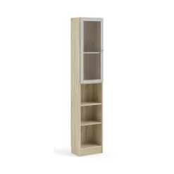 Libreria Greg, 28x41 h203 cm, Quercia e Bianco<Dmora Online