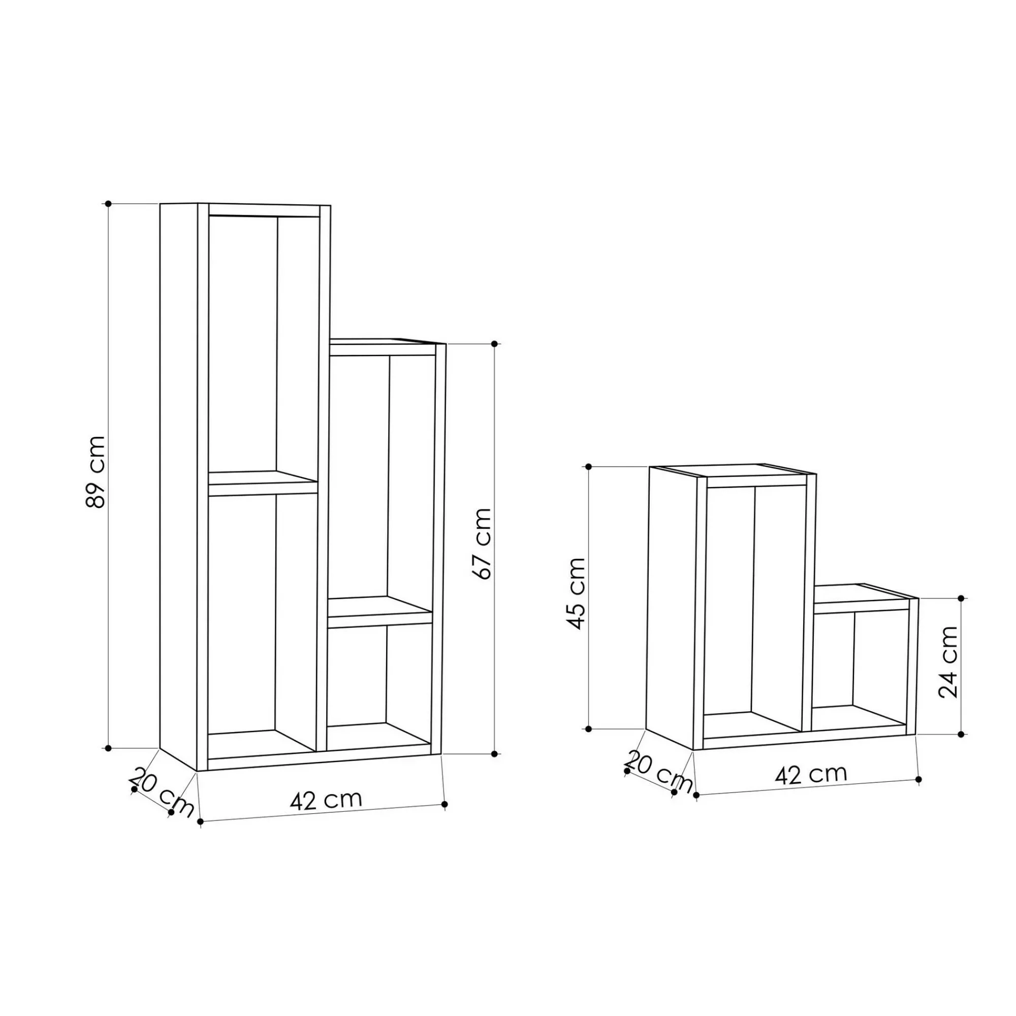 Libreria Isang, 42x20 h89 cm,<Dmora Online