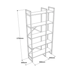 Libreria Isla, 88x30h175 cm,<Dmora Cheap