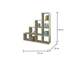 Libreria Jolina, 141x33h144 cm,<Dmora Sale