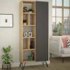 Libreria Lince, 79x32 h190 cm, Quercia e Antracite<Dmora Outlet