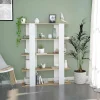 Libreria Madreperla, 108x31h136 cm, Rovere Nodi e Bianco lucido<Dmora Online