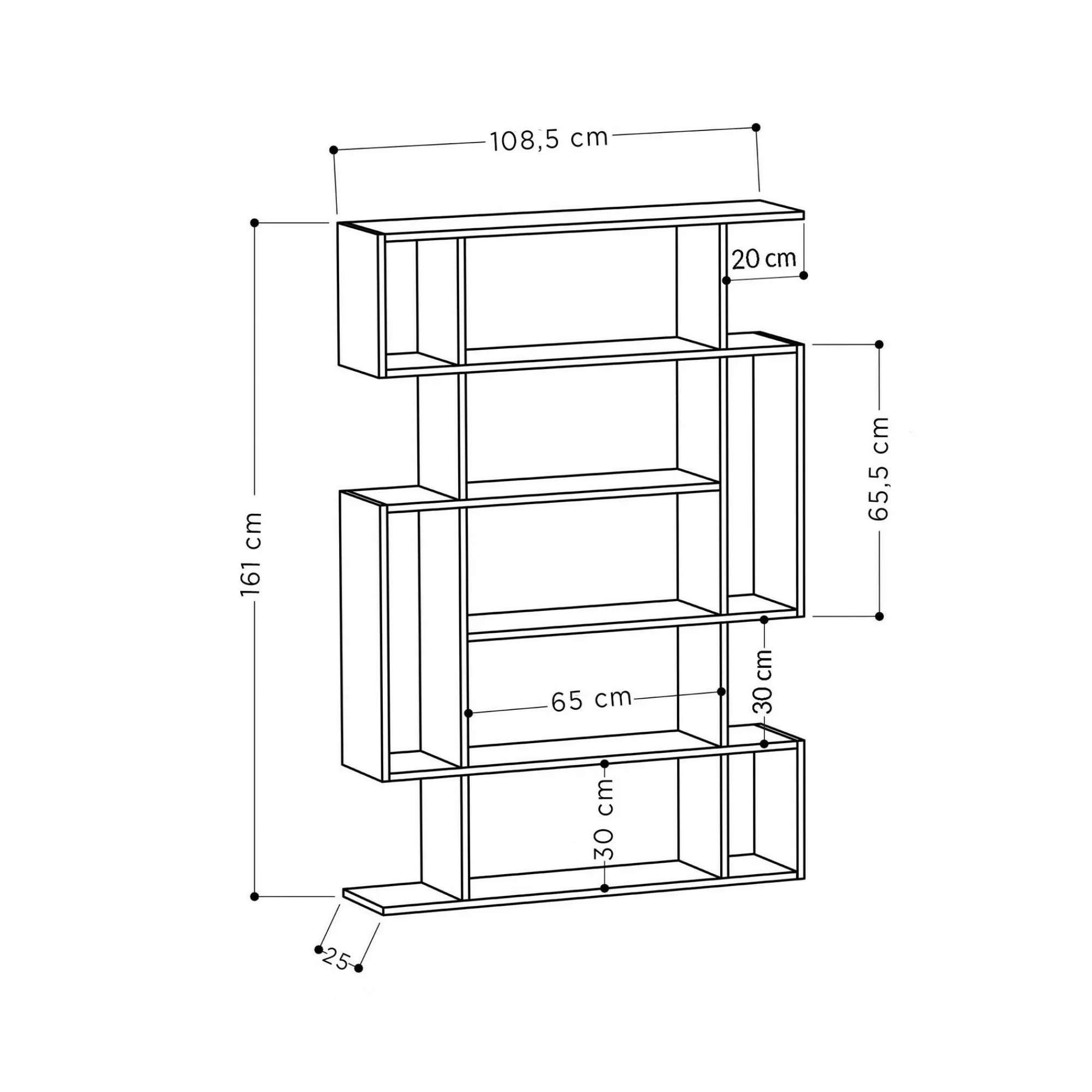 Libreria Marcellin, 110x26 h161 cm,<Dmora Flash Sale