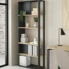Libreria MuGuiying, 34x80 h205 cm, Rovere e Grigio<Dmora Shop
