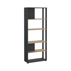 Libreria MuGuiying, 34x80 h205 cm, Rovere e Grigio<Dmora Shop