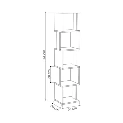 Libreria Nada, 35x30h161 cm, Bianco e Tortora<Dmora Best