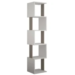 Libreria Nada, 35x30h161 cm, Bianco e Tortora<Dmora Best