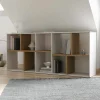 Libreria Nisha, 78x36 h183 cm, Rovere e Bianco<Dmora Cheap