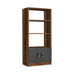Libreria Patty, 64x38 h140 cm, Noce e Antracite<Dmora Online
