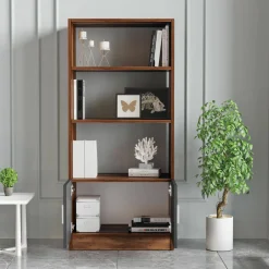 Libreria Patty, 64x38 h140 cm, Noce e Antracite<Dmora Online