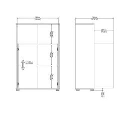Libreria Perrine, Scaffale da ufficio, Mobile portalibri, Biblioteca, 34x80 h124 cm, Rovere e Bianco<Dmora Fashion