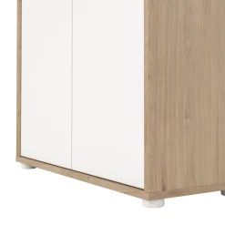 Libreria Perrine, Scaffale da ufficio, Mobile portalibri, Biblioteca, 34x80 h124 cm, Rovere e Bianco<Dmora Fashion