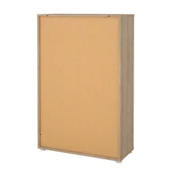 Libreria Perrine, Scaffale da ufficio, Mobile portalibri, Biblioteca, 34x80 h124 cm, Rovere e Bianco<Dmora Fashion