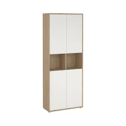 Libreria Pierre, 34x80 h205 cm, Rovere e Bianco<Dmora Flash Sale