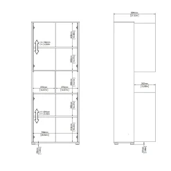 Libreria Pierre, 34x80 h205 cm, Rovere e Bianco<Dmora Flash Sale