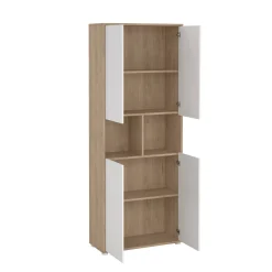 Libreria Pierre, 34x80 h205 cm, Rovere e Bianco<Dmora Flash Sale