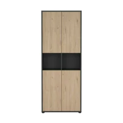 Libreria Pierre, 34x80 h205 cm, Rovere e Grigio<Dmora Fashion