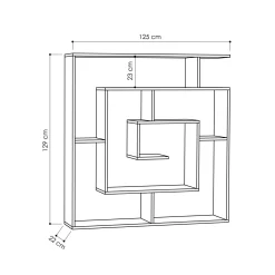 Libreria Rai, 125x22 h129 cm,<Dmora New