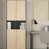 Libreria Roseline, Scaffale da ufficio, Mobile portalibri, Biblioteca, 34x80 h205 cm, Rovere e Grigio<Dmora Cheap