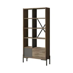 Libreria Simon, 80x26 h160 cm, Marrone e Antracite<Dmora Flash Sale