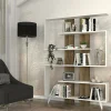 Libreria Spodumene, 120x20h162 cm, Bianco e Noce<Dmora Shop